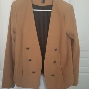 Forever 21 light brown padded shoulder blazer
